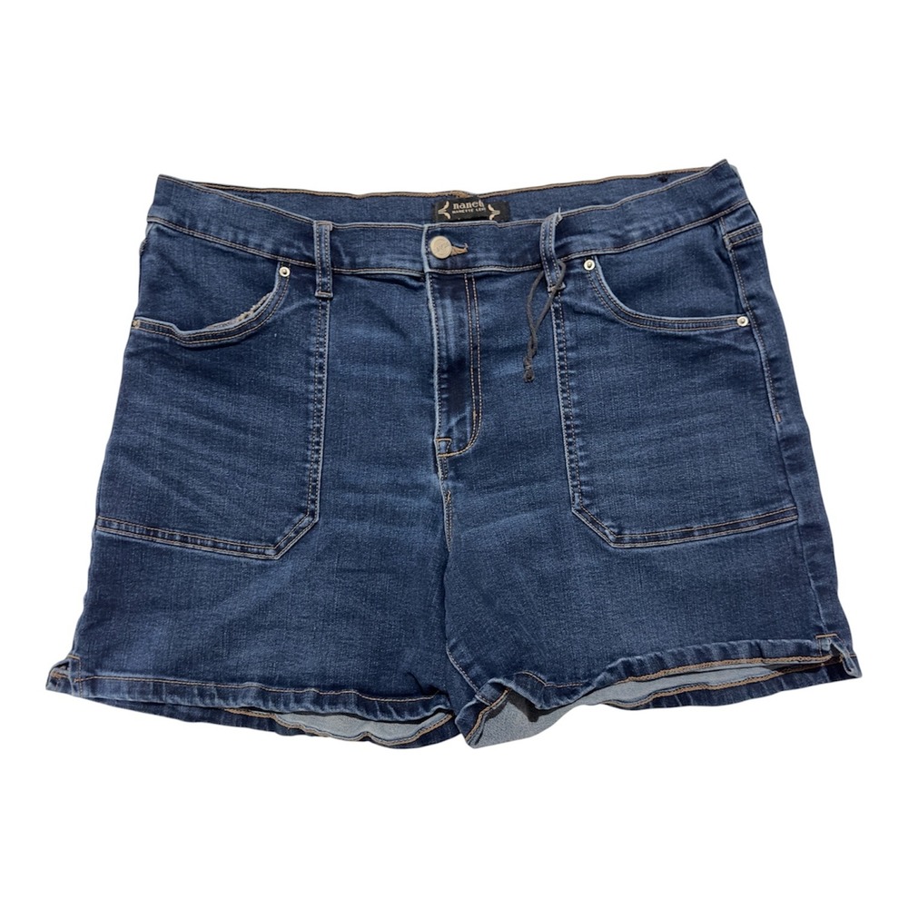 Nanette Lepore Belle High Rise Denim Shorts Medium Wash Blue Womens 14